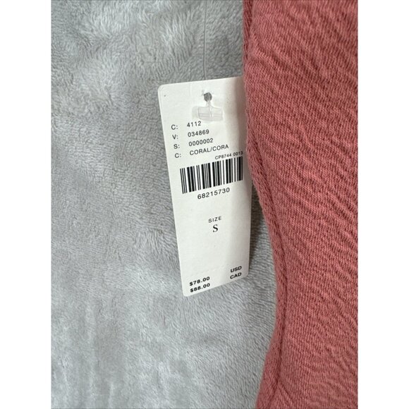 By Anthropologie Lace-Up Flutter Top in Coral Size Small NWT - Picture 6 of 9